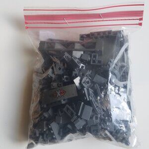 Legos Building Blocks 9.5 oz. Bag Dark Grey Pieces of Assorted Sizes!!